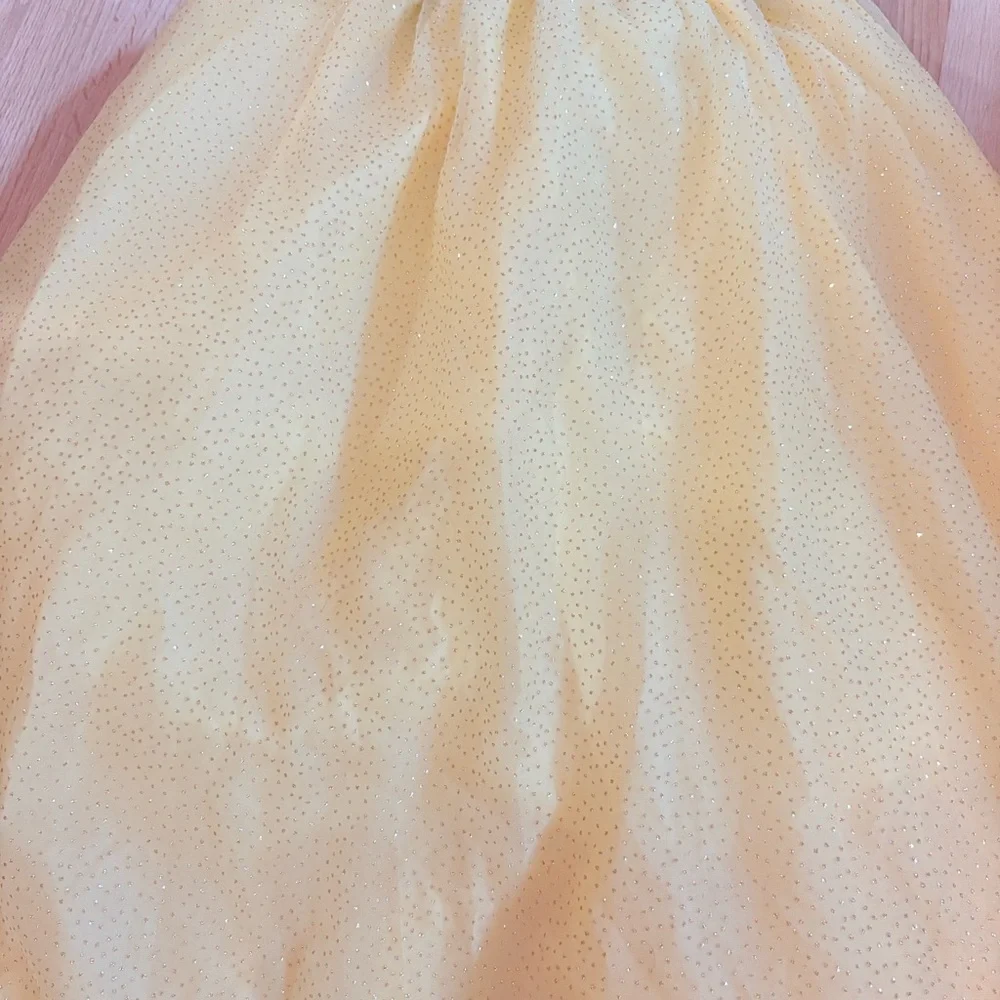 Disney Snow White Dress Adult Women’s Large Glitter Tulle Blue Yellow